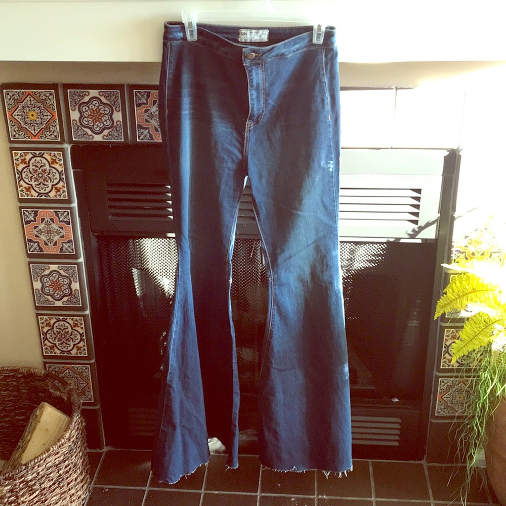 Free People High Rise Flare Bell Bottoms